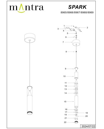 SPARK * COLGANTE 1L LED 7W - BLANCOARENA